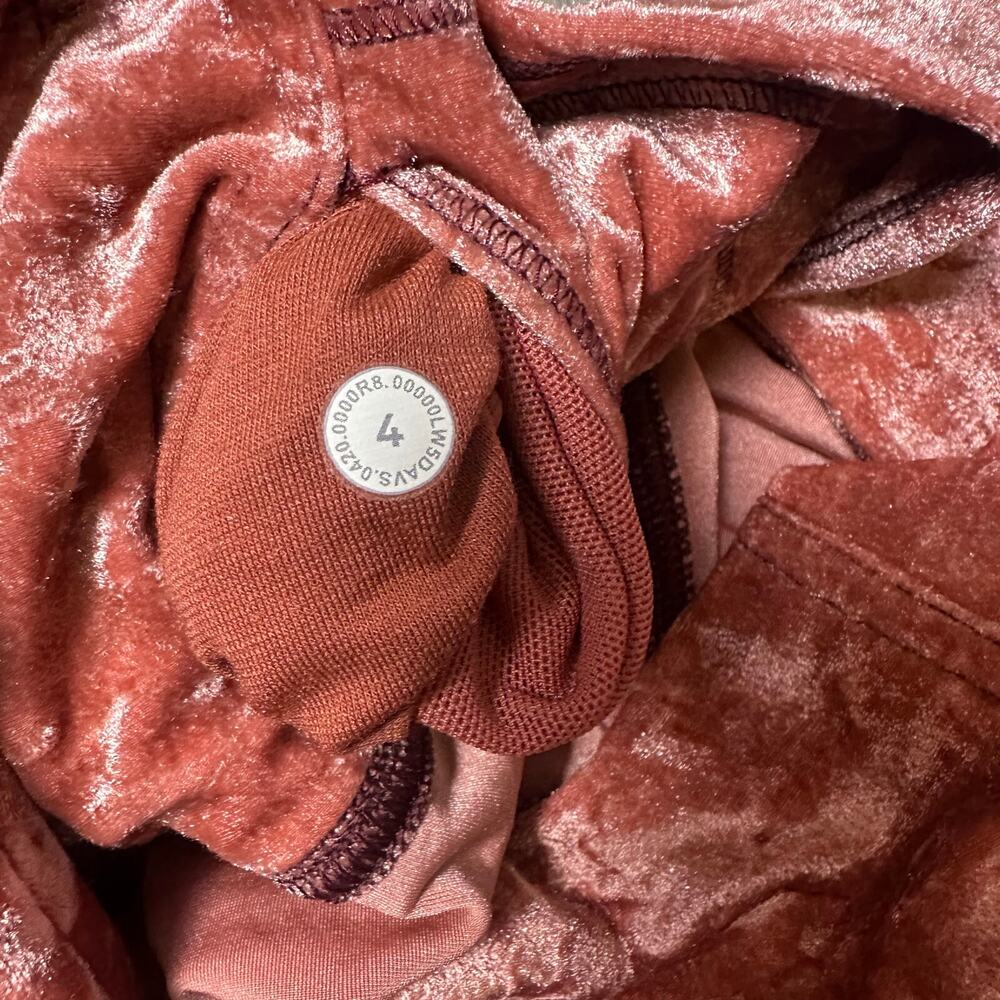 Lululemon Wunder Lounge High-Rise Tight 28" Crushed Velvet Soft Cranberry Pink - Picture 6 of 7